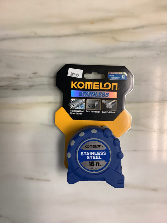 Komelon Stainless Steel Measuring Tape, 16ft